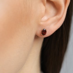 Kolczyki z granatami (E43062 Y S D GT) - zdjęcie: 3