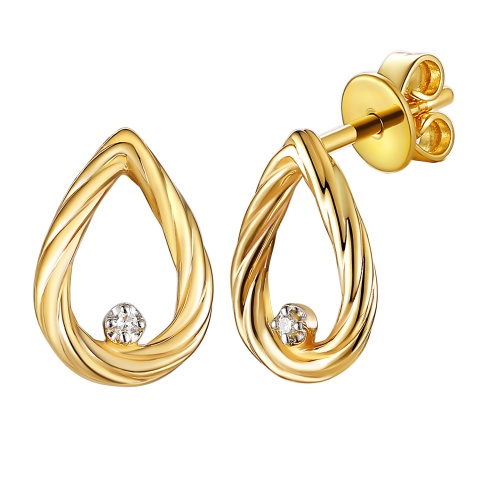 Kolczyki z diamentami (E94814 Y S 0,01ct)