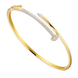 Bransoletka bangle z diamentami (B09868 Y) - zdjęcie: 2