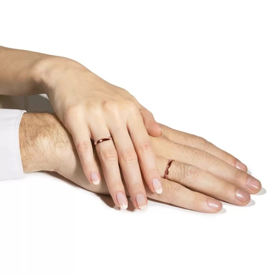 Obrączka ślubna, różowe złoto, półokrągła, męska, 3 mm (O-AD01 3M R M): 17