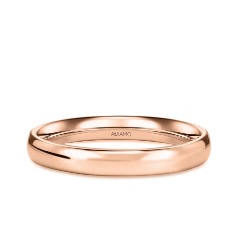 Obrączka ślubna, różowe złoto, półokrągła, damska 3mm (O-AD01 3M R D)