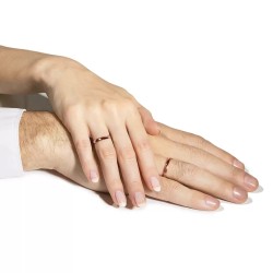 Obrączka ślubna, różowe złoto, półokrągła, damska 3mm (O-AD01 3M R D): 7 - zdjęcie: 3