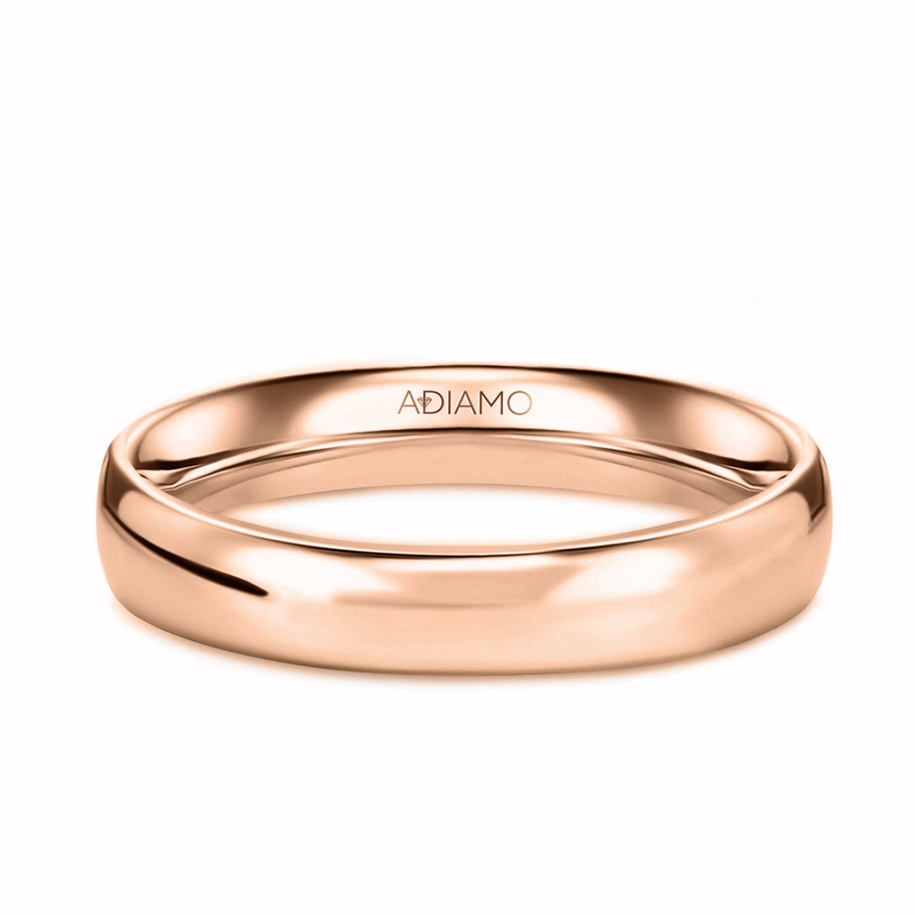 Obrączka ślubna, różowe złoto, półokrągła, męska, 4 mm (O-AD01 4M R M): 17