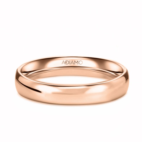 Obrączka ślubna, różowe złoto, półokrągła, męska, 4 mm (O-AD01 4M R M)
