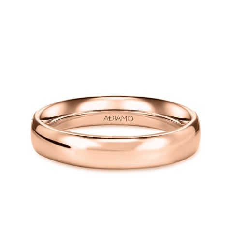 Obrączka ślubna, różowe złoto, półokrągła, damska 4mm (O-AD01 4M R D)