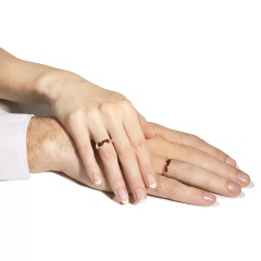 Obrączka ślubna, różowe złoto, półokrągła, męska, 4,5 mm (O-AD01 4,5M R M)