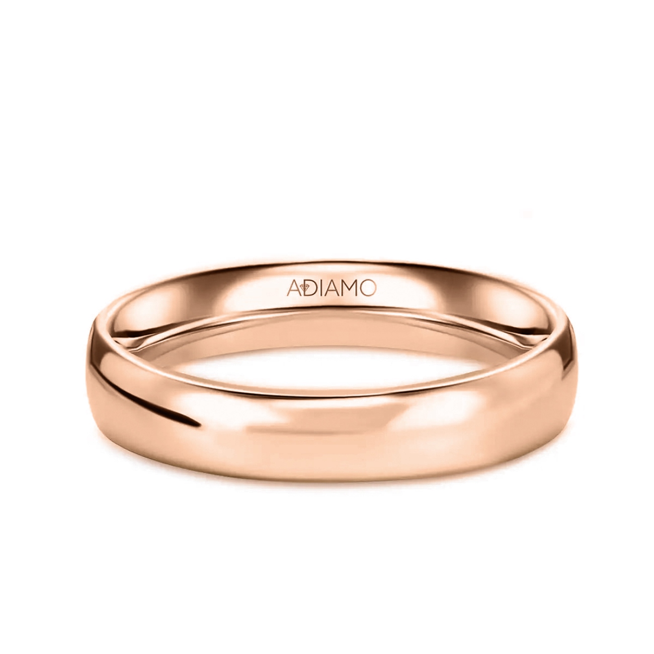 Obrączka ślubna, różowe złoto, półokrągła, męska, 4,5 mm (O-AD01 4,5M R M): 17