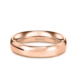 Obrączka ślubna, różowe złoto, półokrągła, męska, 5 mm (O-AD01 5M R M): 17 - zdjęcie: 2