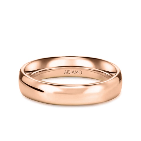 Obrączka ślubna, różowe złoto, półokrągła, męska, 5 mm (O-AD01 5M R M)