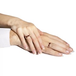 Obrączka ślubna, różowe złoto, półokrągła, męska, 5 mm (O-AD01 5M R M): 17 - zdjęcie: 3