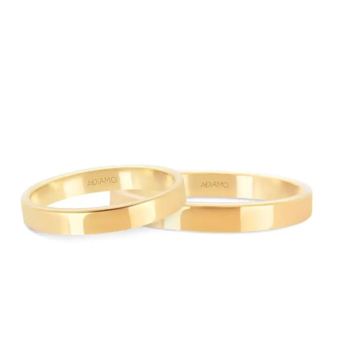 Obrączki ślubne, żółte złoto, płaskie, 3mm