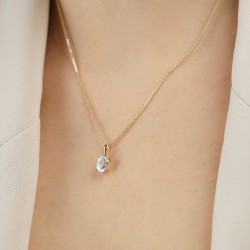 Zawieszka z akwamarynem (P43062 Y AQ) - zdjęcie: 3