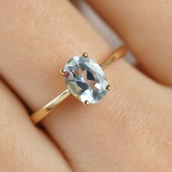 Komplet biżuterii z akwamarynami (E43062YAQ+P43062YAQ+R43062YAQ) - zdjęcie: 6