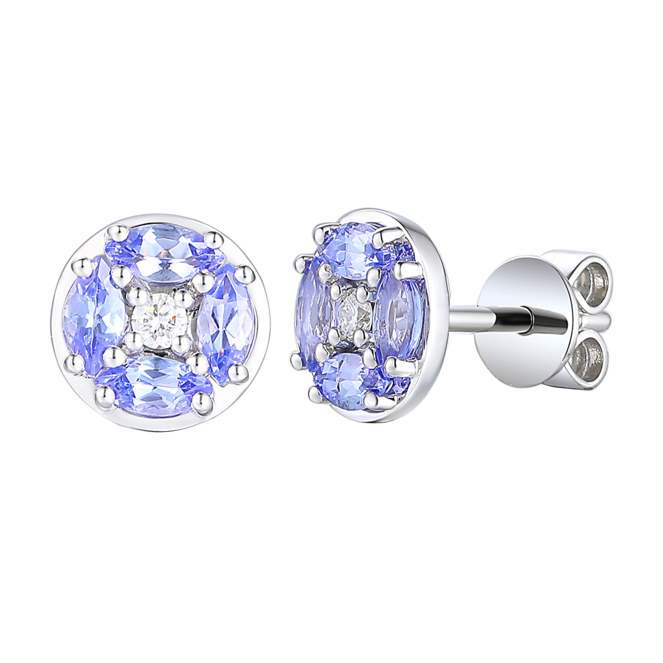 Kolczyki z tanzanitami i diamentami (E98886 W S T)