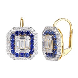 Kolczyki z szafirami laboratoryjnymi (E98892 Y P LGSA) - zdjęcie: 2