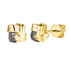 Kolczyki z czarnymi diamentami (E98263 Y S BD) - zdjęcie: 2