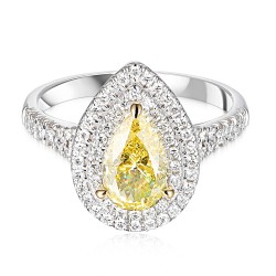 Pierścionek z żółtym diamentem laboratoryjnym (R100392 YW LGDY) : 10 - zdjęcie: 4