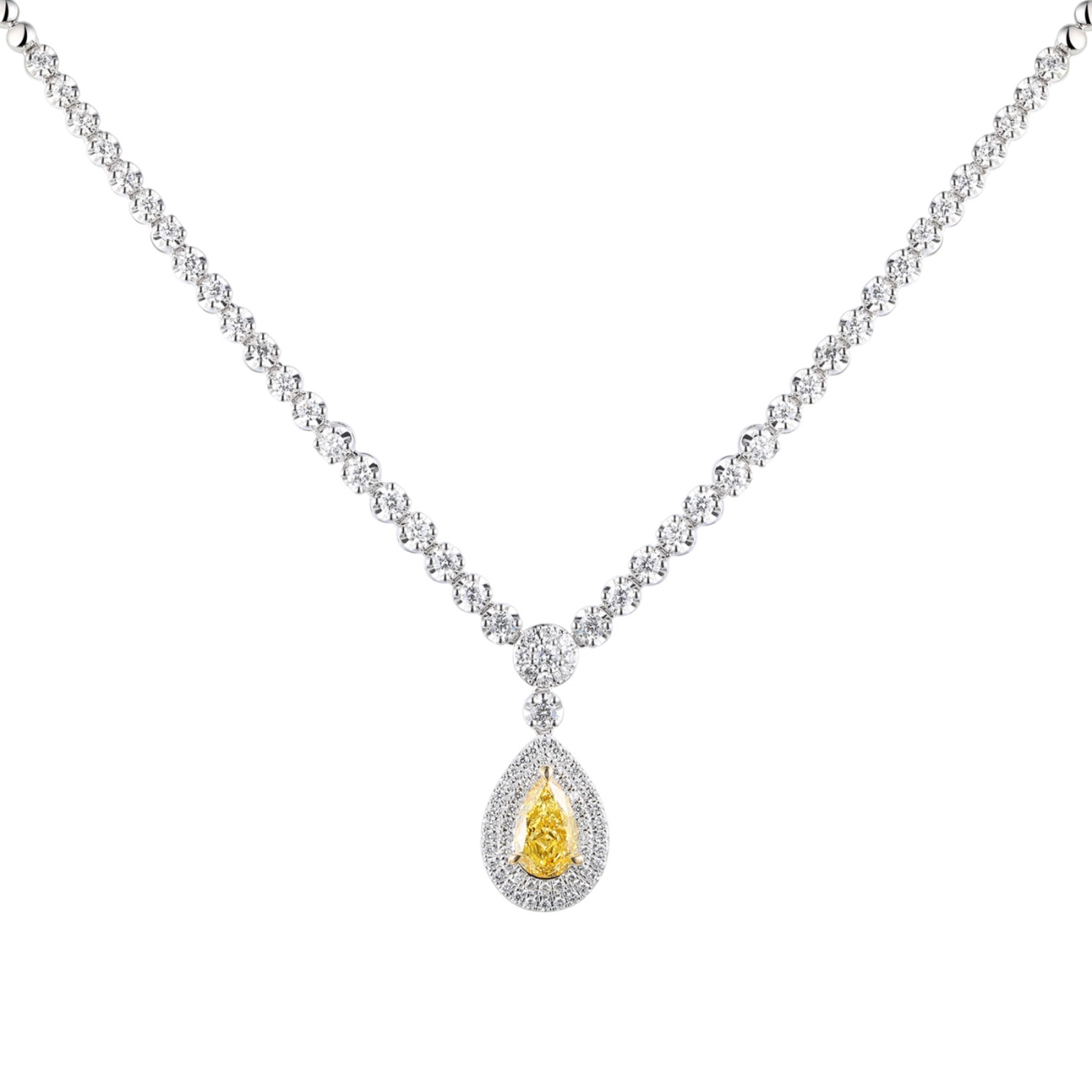 Naszyjnik z żółtym diamentem laboratoryjnym (N12516 YW LGDY)
