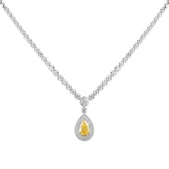 Naszyjnik z żółtym diamentem laboratoryjnym (N12516 YW LGDY)