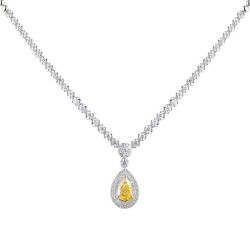 Naszyjnik z żółtym diamentem laboratoryjnym (N12516 YW LGDY) - zdjęcie: 2