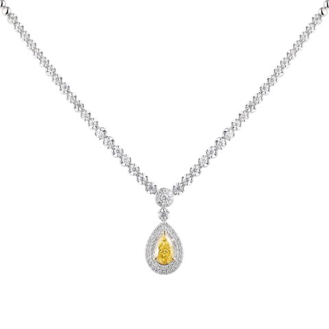 Naszyjnik z żółtym diamentem laboratoryjnym (N12516 YW LGDY)