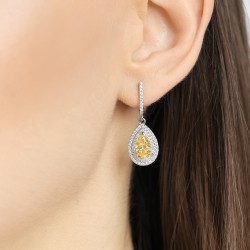 Kolczyki z żółtymi diamentami laboratoryjnymi  (E100392 YW A LGDY) - zdjęcie: 3