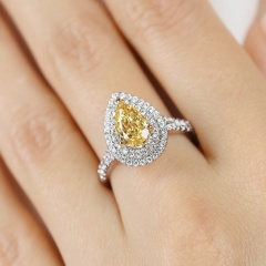 Pierścionek z żółtym diamentem laboratoryjnym (R100392 YW LGDY)