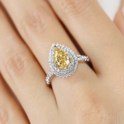 Pierścionek z żółtym diamentem laboratoryjnym (R100392 YW LGDY) : 15 - zdjęcie: 3