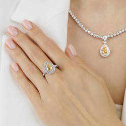 Pierścionek z żółtym diamentem laboratoryjnym (R100392 YW LGDY) : 15 - zdjęcie: 6