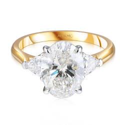 Pierścionek z diamentami laboratoryjnymi (R100736 YW LGD 3,03ct) : 10 - zdjęcie: 4