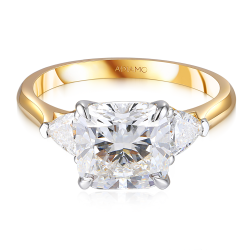 Pierścionek z diamentami laboratoryjnymi (R100737 YW LGD 3,00ct) : 10 - zdjęcie: 4