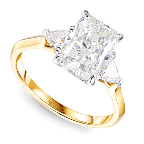 Pierścionek z diamentami laboratoryjnymi w szlifie radiant (R100735 YW LGD 3,00ct)