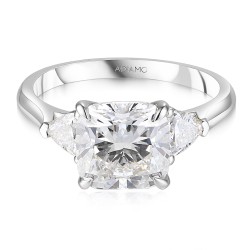 Pierścionek z diamentami laboratoryjnymi (R100737 W LGD 3,01ct) - zdjęcie: 4