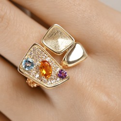 Pierścionek z kolorowymi kamieniami (R100444 Y AM,BT,CT): 10 - zdjęcie: 6