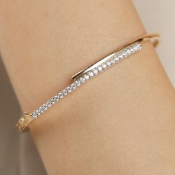 Bransoletka bangle z diamentami (B09871 Y) - zdjęcie: 4