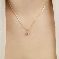 Zawieszka z rubinem i diamentami (P69333 Y RU) - zdjęcie: 3