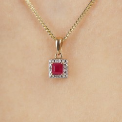 Zawieszka z rubinem i diamentami (P69333 Y RU) - zdjęcie: 4