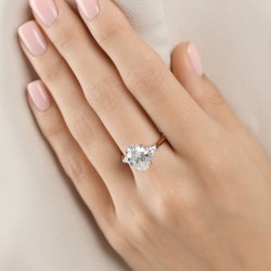 Pierścionek z diamentami laboratoryjnymi (R100736 YW LGD 3,03ct) : 10 - zdjęcie: 3