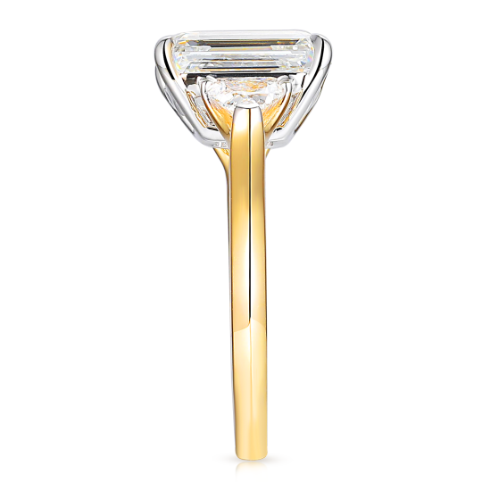 Pierścionek z diamentami laboratoryjnymi w szlifie szmaragdowym (R100735 YW LGD 3,01ct): 10