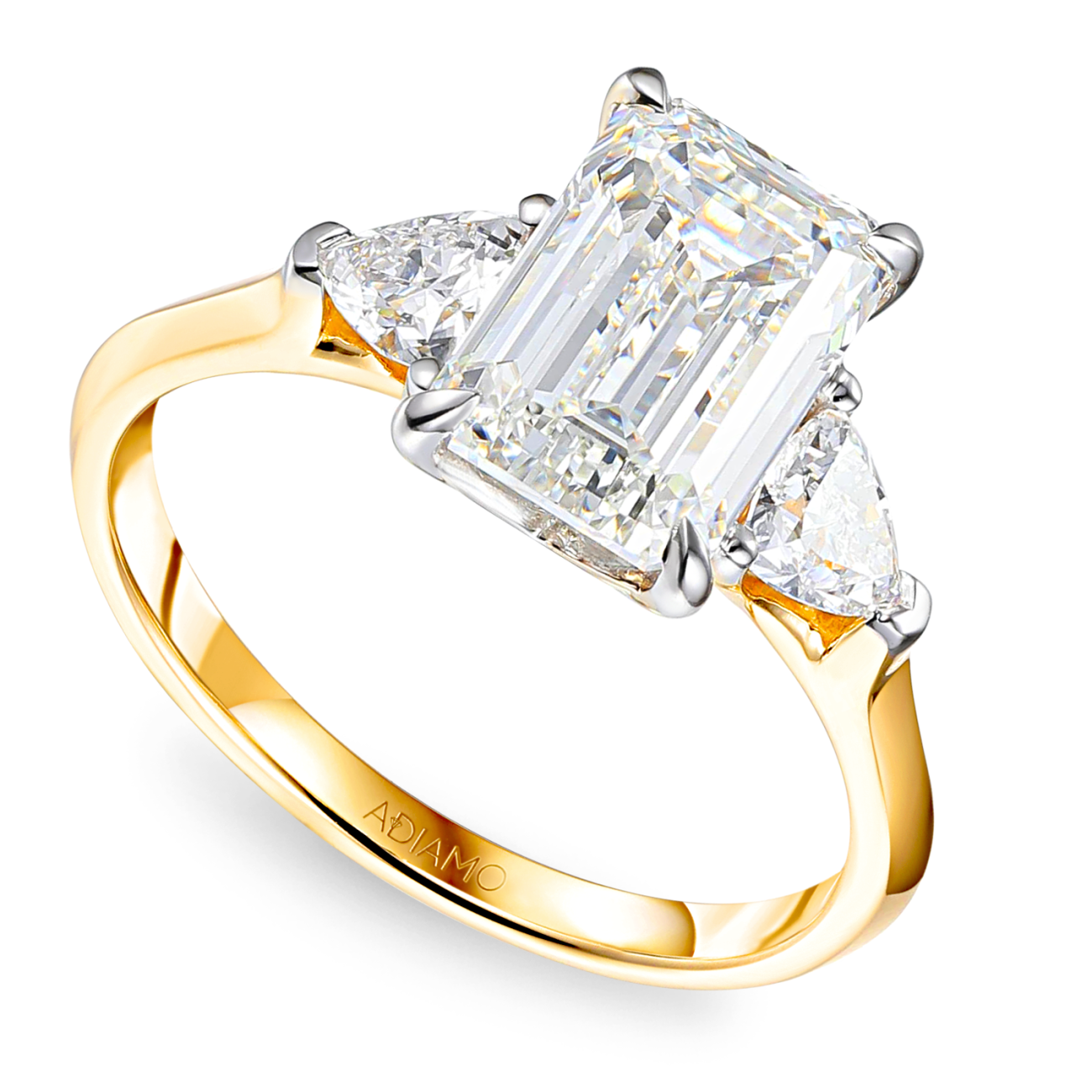 Pierścionek z diamentami laboratoryjnymi w szlifie szmaragdowym (R100735 YW LGD 3,01ct): 13