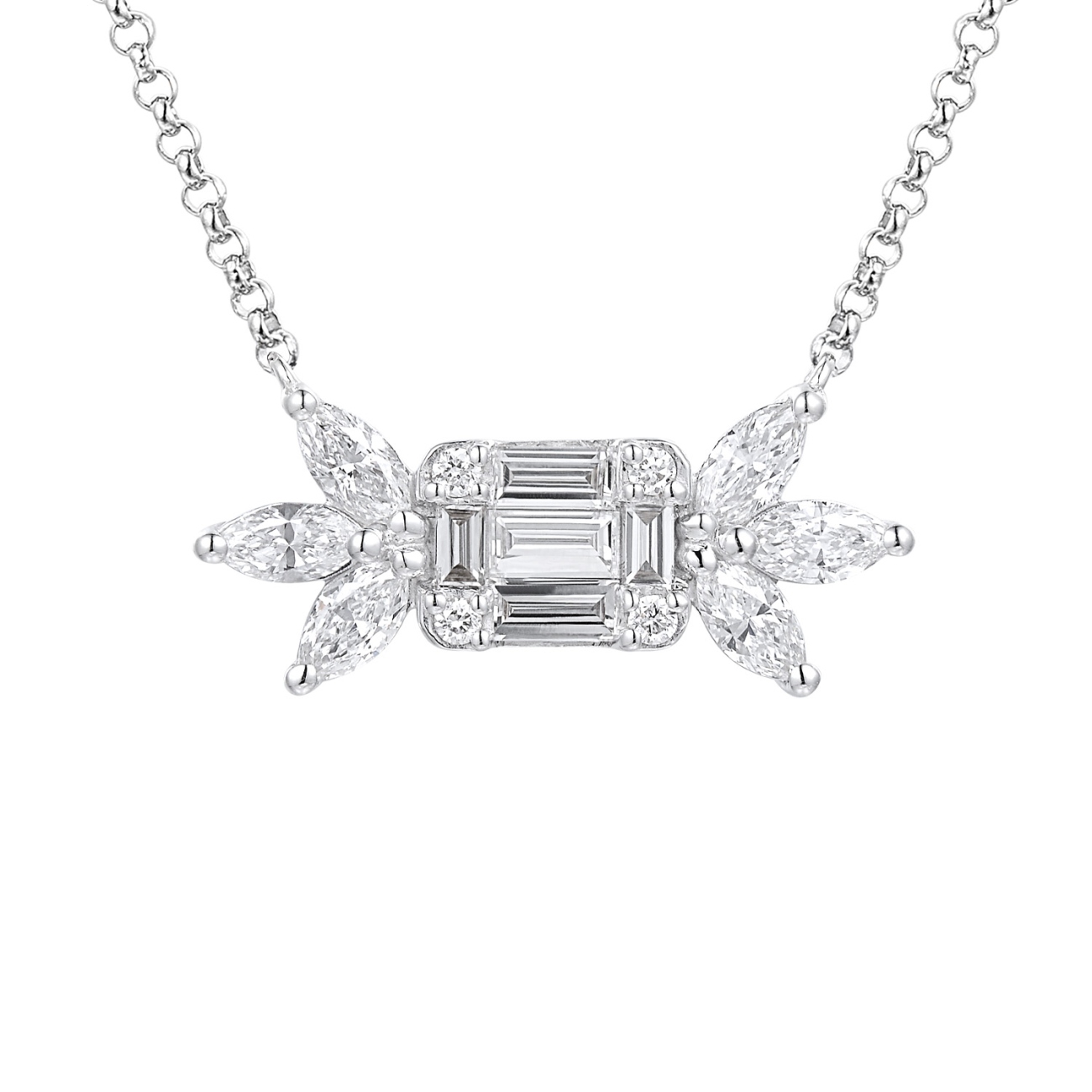 Naszyjnik z diamentami laboratoryjnymi (N12460 W G LGD)