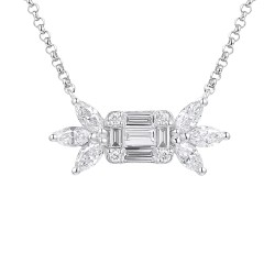 Naszyjnik z diamentami laboratoryjnymi (N12460 W G LGD) - zdjęcie: 2