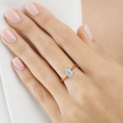 Pierścionek z diamentami laboratoryjnymi (R100580 YW LGD 1,01ct): 10 - zdjęcie: 3