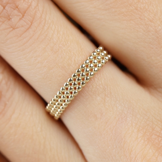 Pierścionek złoty kulki (R10210 Y) : 19