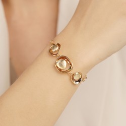 Bransoletka srebrna pozłacana (B10122 Y 925) - zdjęcie: 3