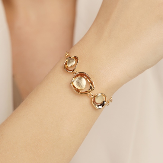 Bransoletka srebrna pozłacana (B10122 Y 925)