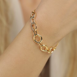 Bransoletka srebrna pozłacana (B10124 Y 925) - zdjęcie: 3