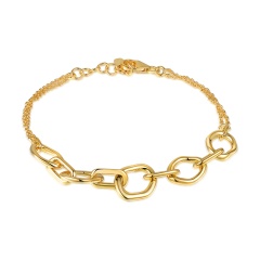 Bransoletka srebrna pozłacana (B10124 Y 925)