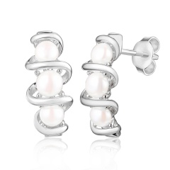 Kolczyki srebrne z perłami (E100860 W S PL 925)