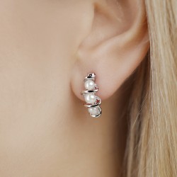 Kolczyki srebrne z perłami (E100860 W S PL 925) - zdjęcie: 3